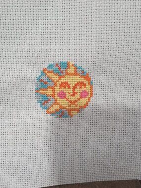 Completed Sun Celestial Finished Cross Stitch Embroidery Needlepoint
